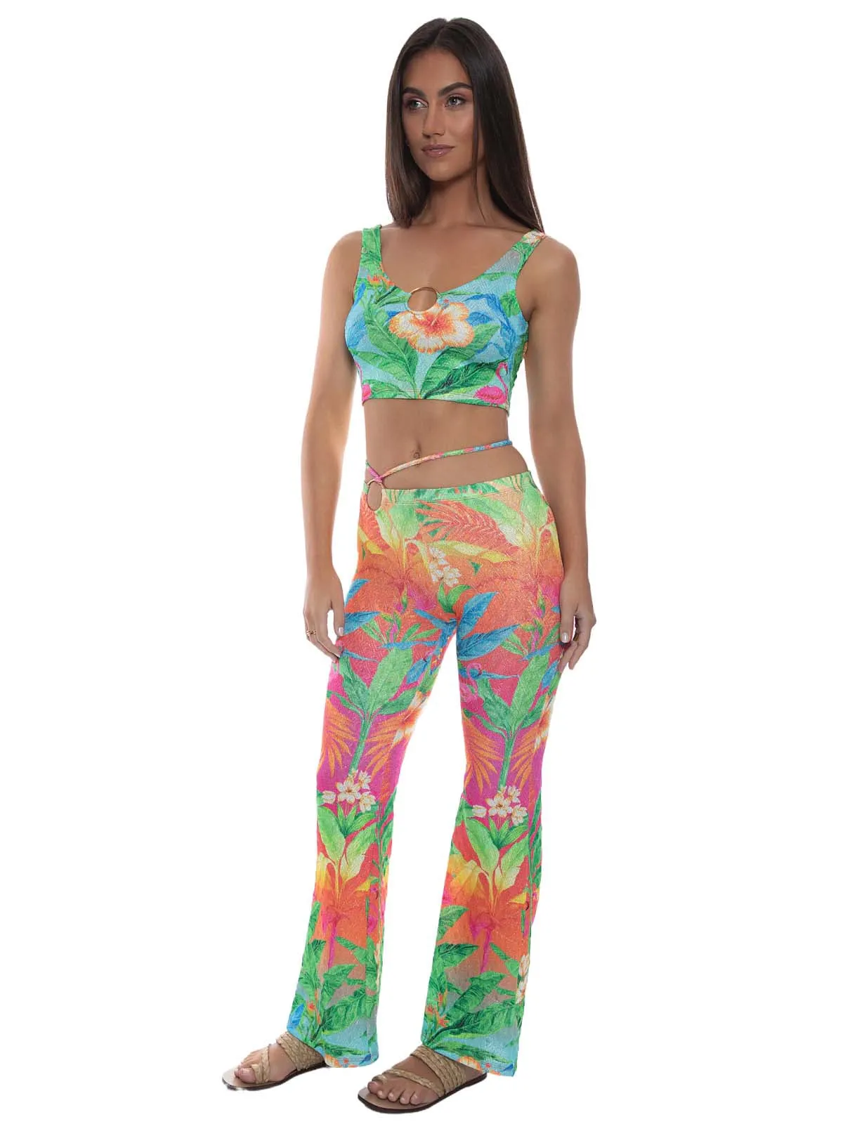Ring Tank-Flared Pants Bikini ::RET