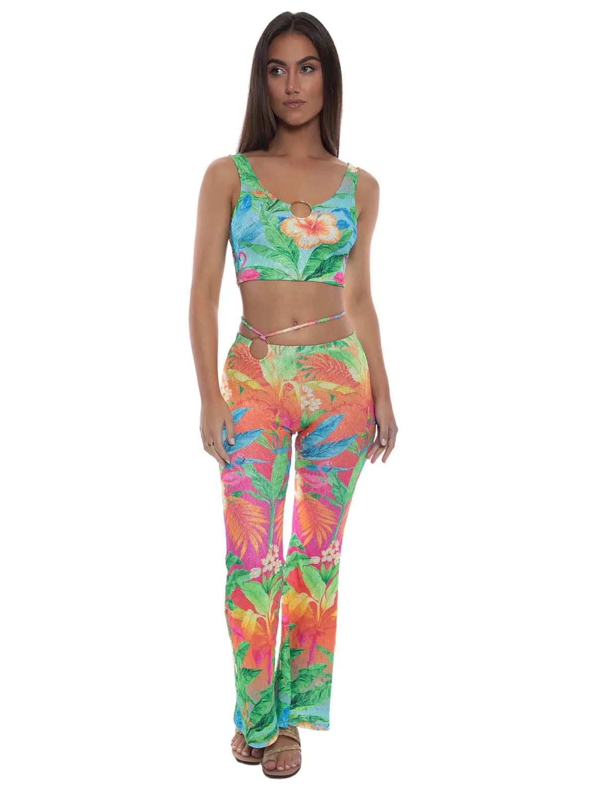 Ring Tank-Flared Pants Bikini ::RET