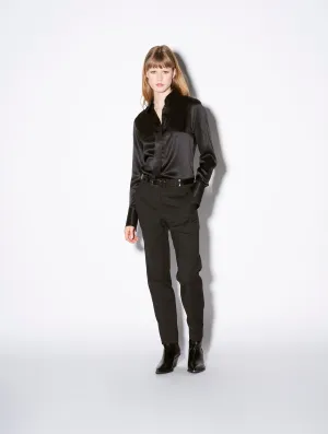 Roxy black wool gabardine suit trousers