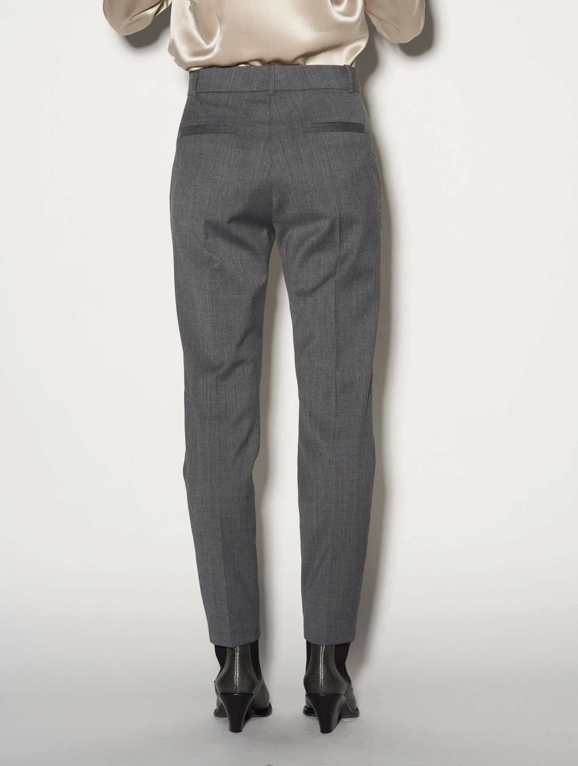 Roxy grey wool gabardine suit trousers