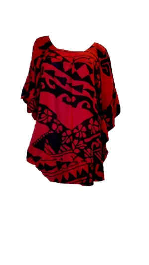 Ruffle Cover up - Holoholo - Red and Black