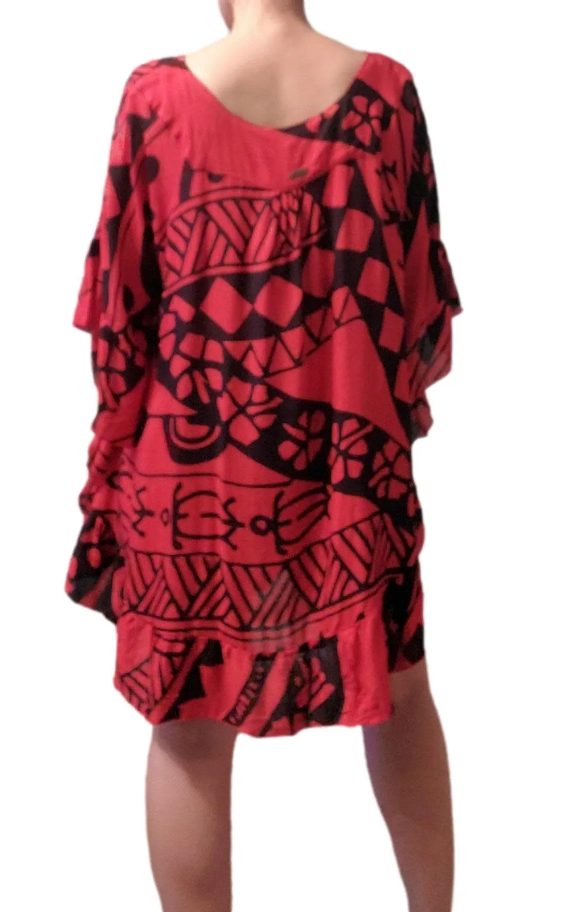 Ruffle Cover up - Holoholo - Red and Black