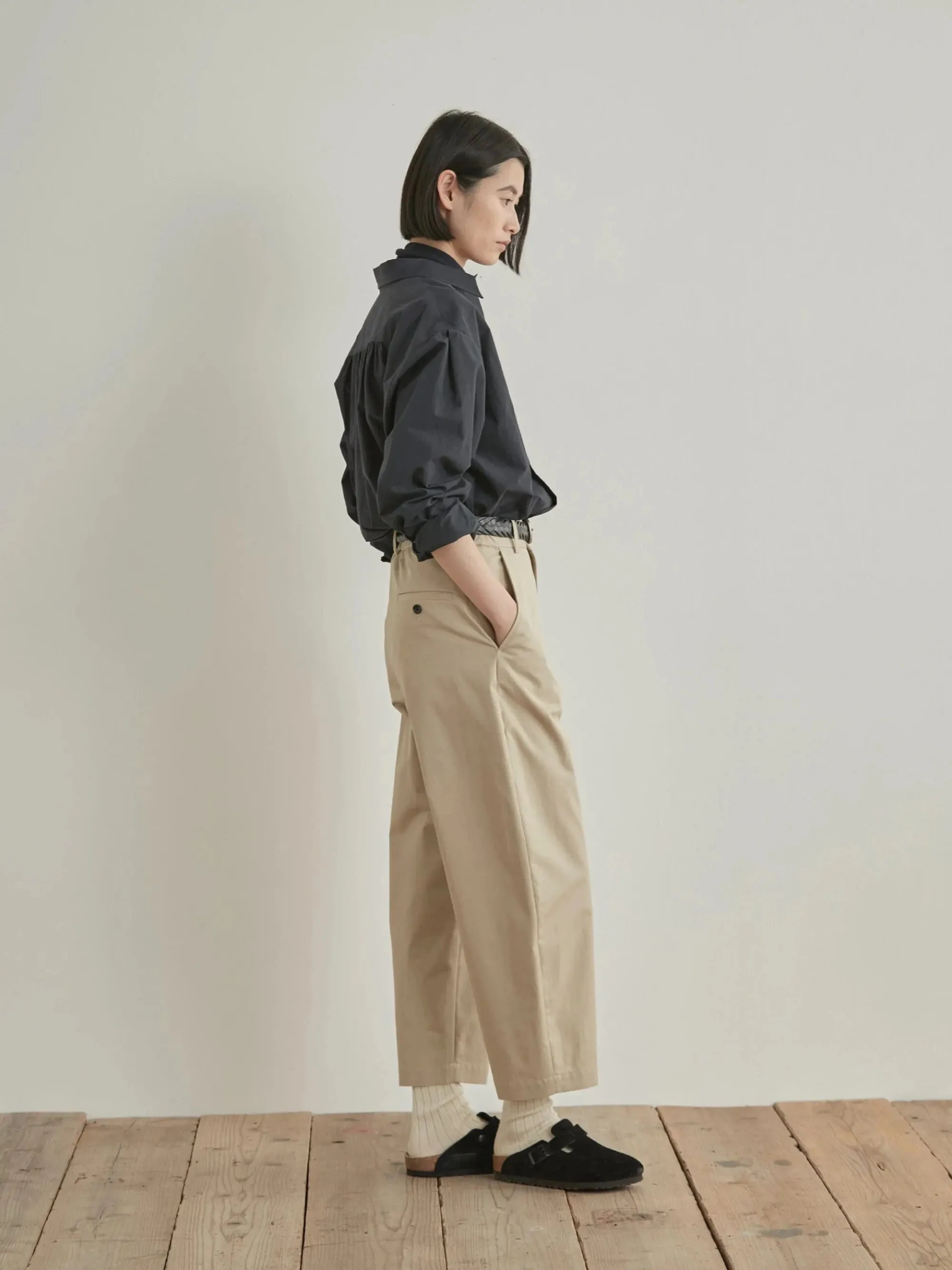Sand Gaba Tapered Pleated Trouser In Beige