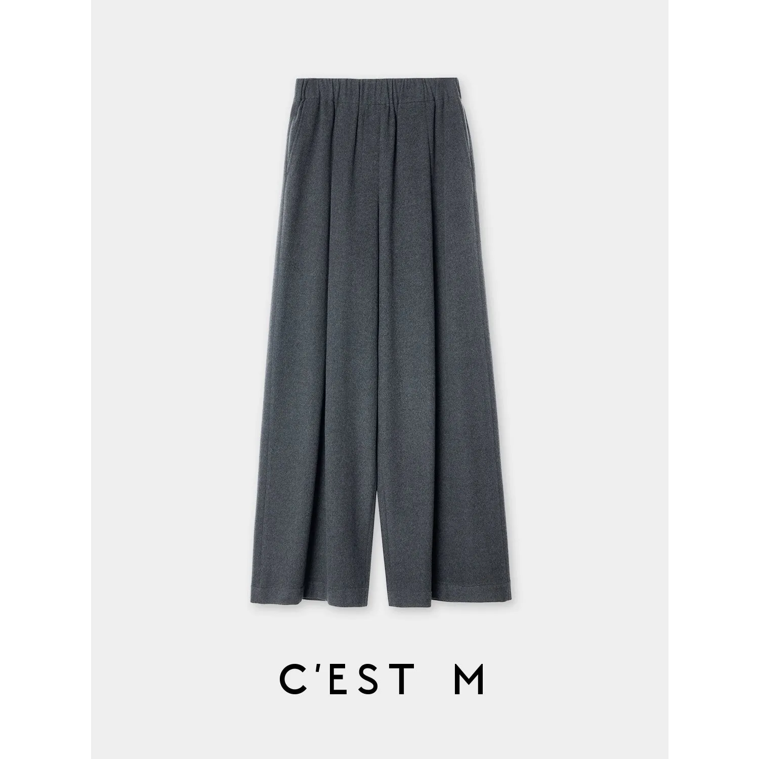 Silk Cashmere Wool Wide-Leg Trousers