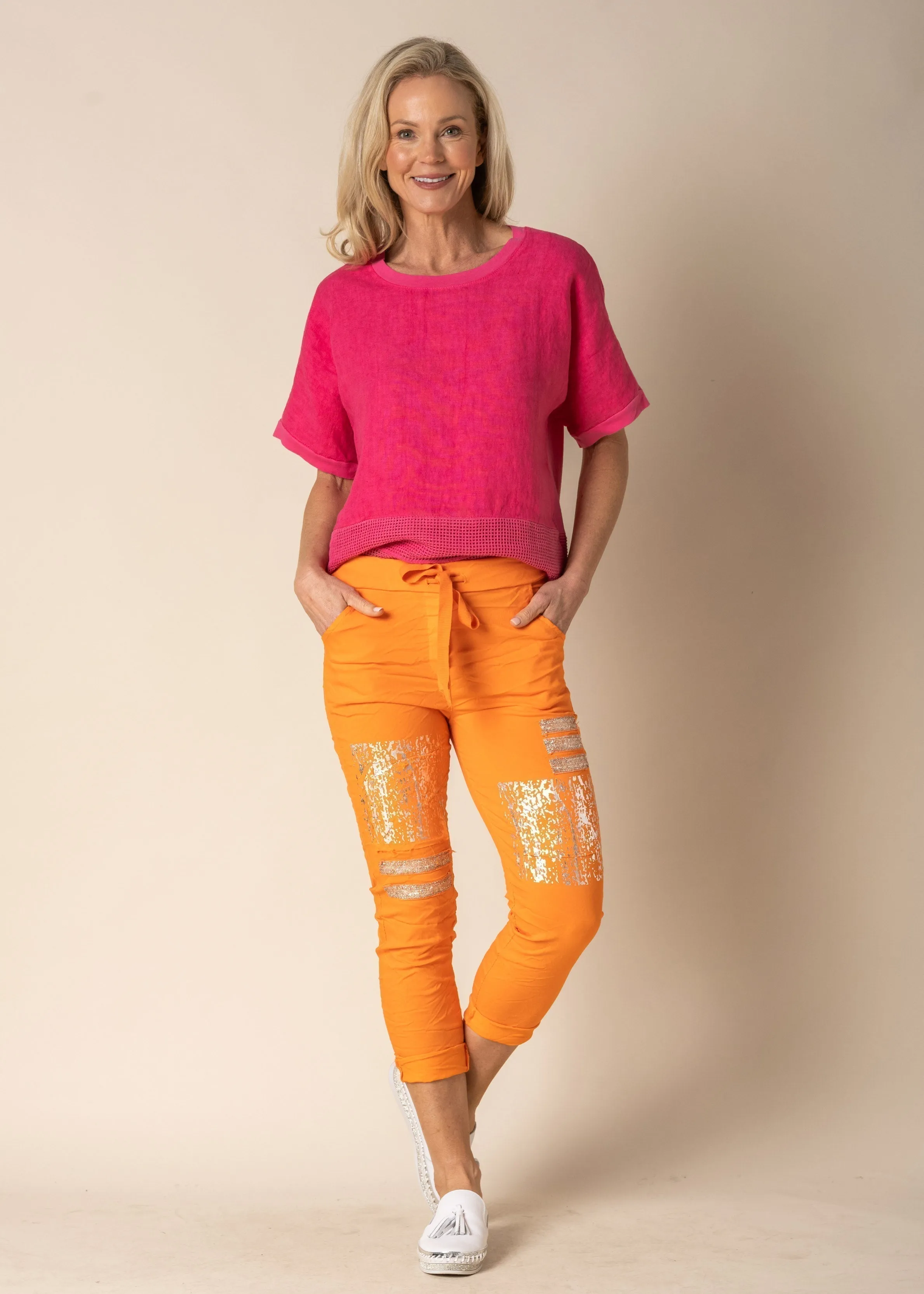 Silvana Pants in Sunset Orange