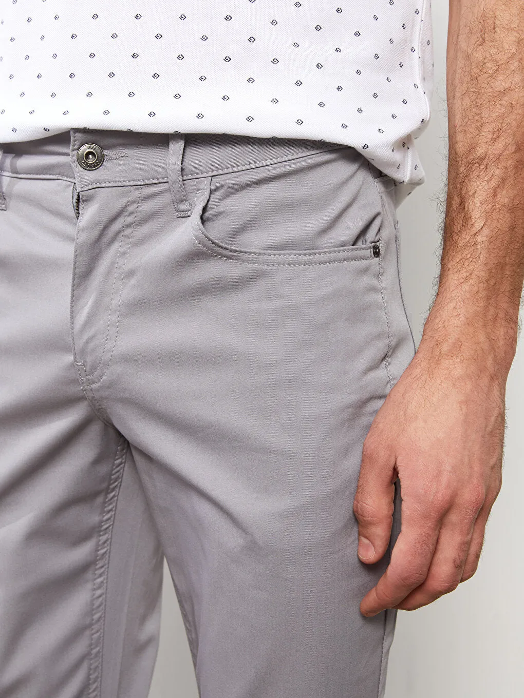 Slim Fit Gabardine Men's Chino Trousers