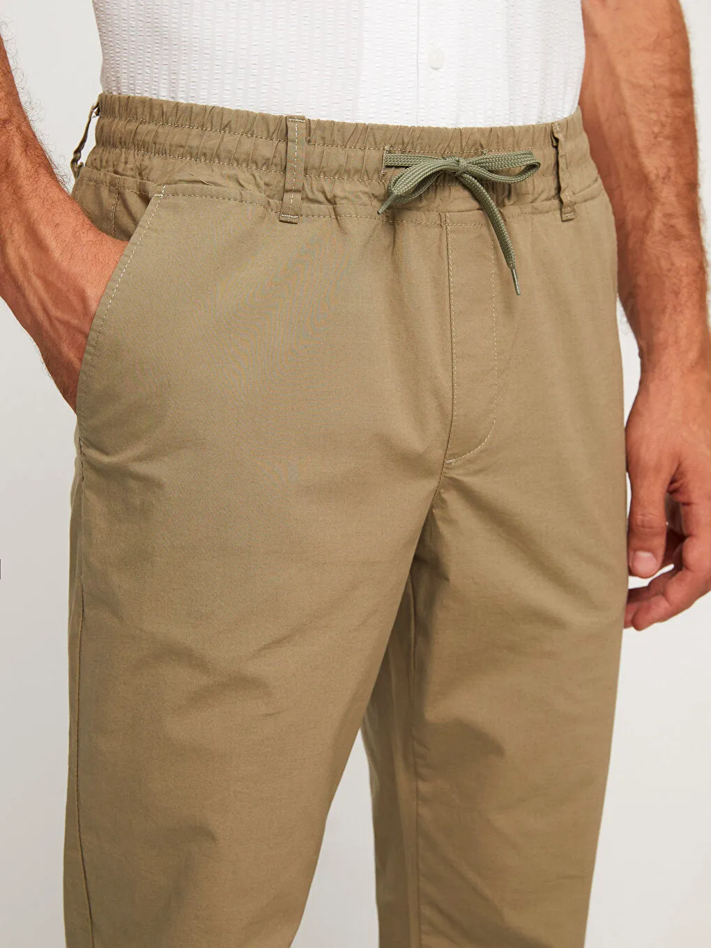Slim Fit Gabardine Men's Chino Trousers