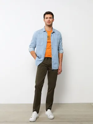 Slim Fit Gabardine Men's Chino Trousers