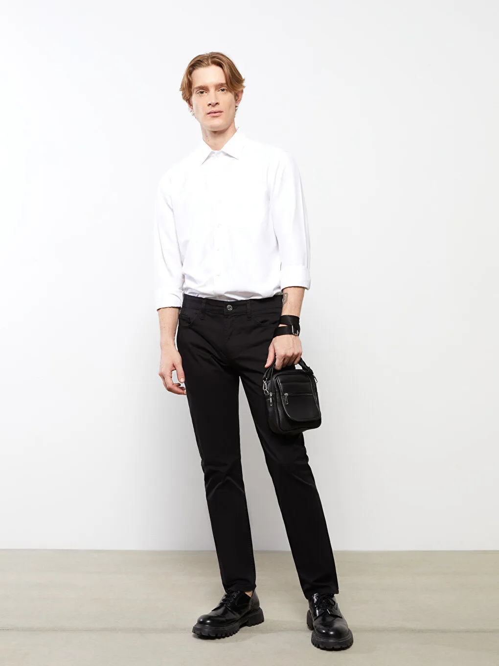 Slim Fit Gabardine Men's Chino Trousers