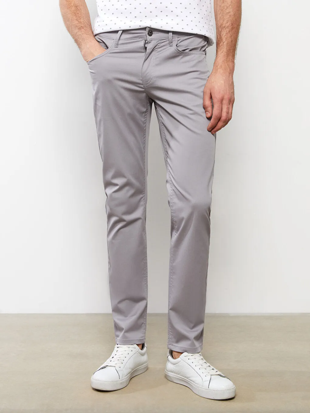 Slim Fit Gabardine Men's Chino Trousers