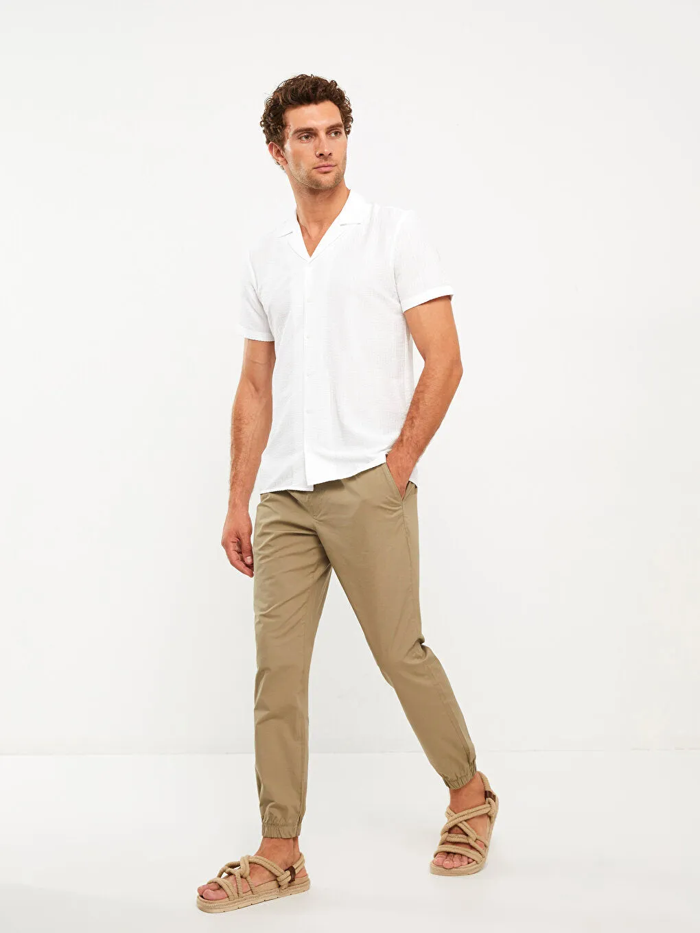 Slim Fit Gabardine Men's Chino Trousers