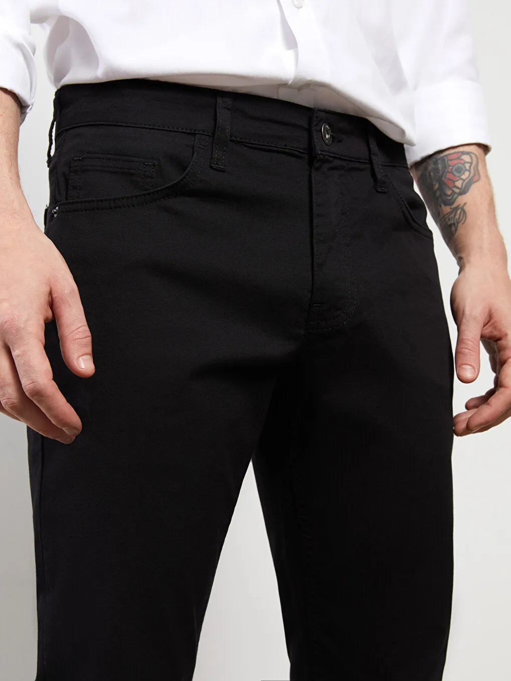 Slim Fit Gabardine Men's Chino Trousers