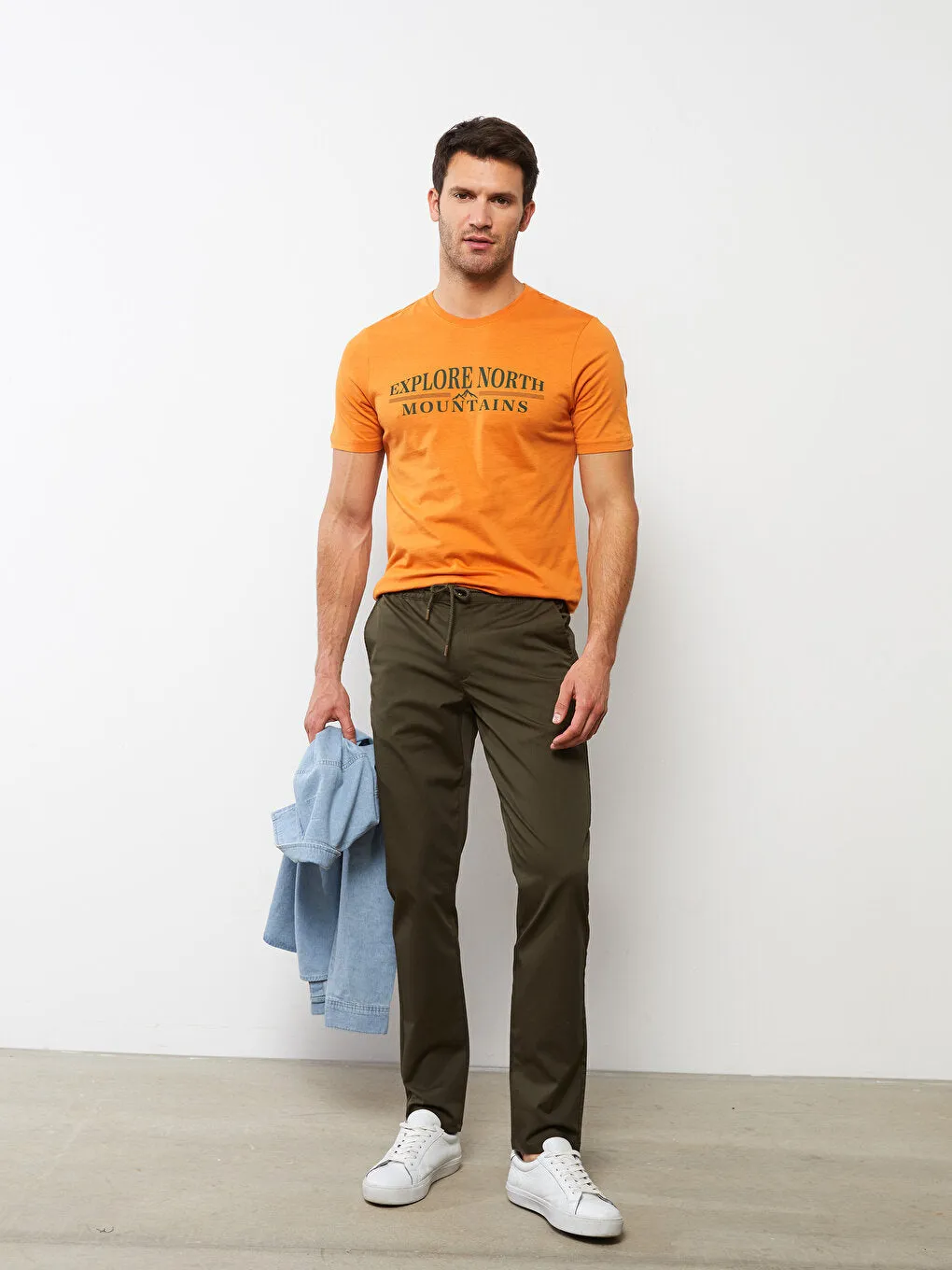 Slim Fit Gabardine Men's Chino Trousers