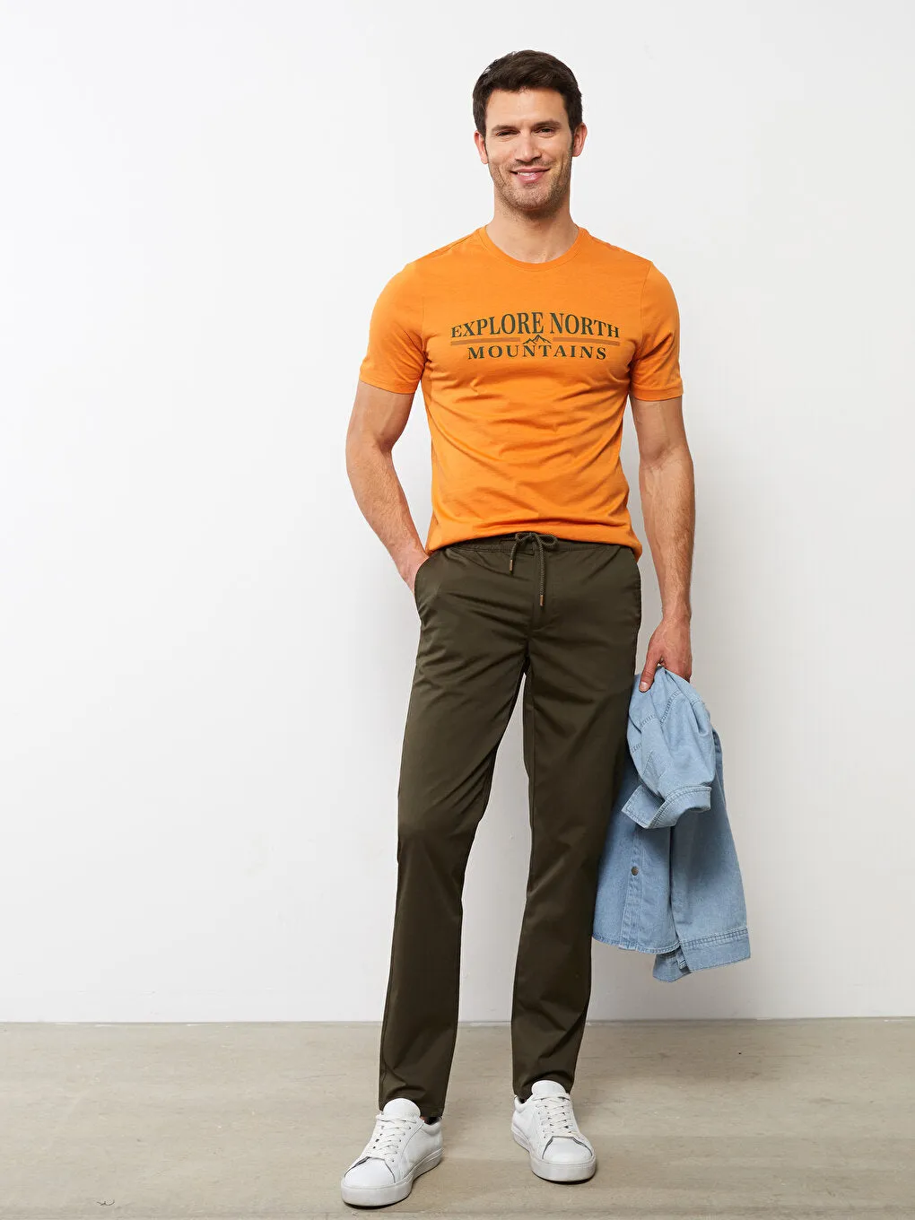 Slim Fit Gabardine Men's Chino Trousers
