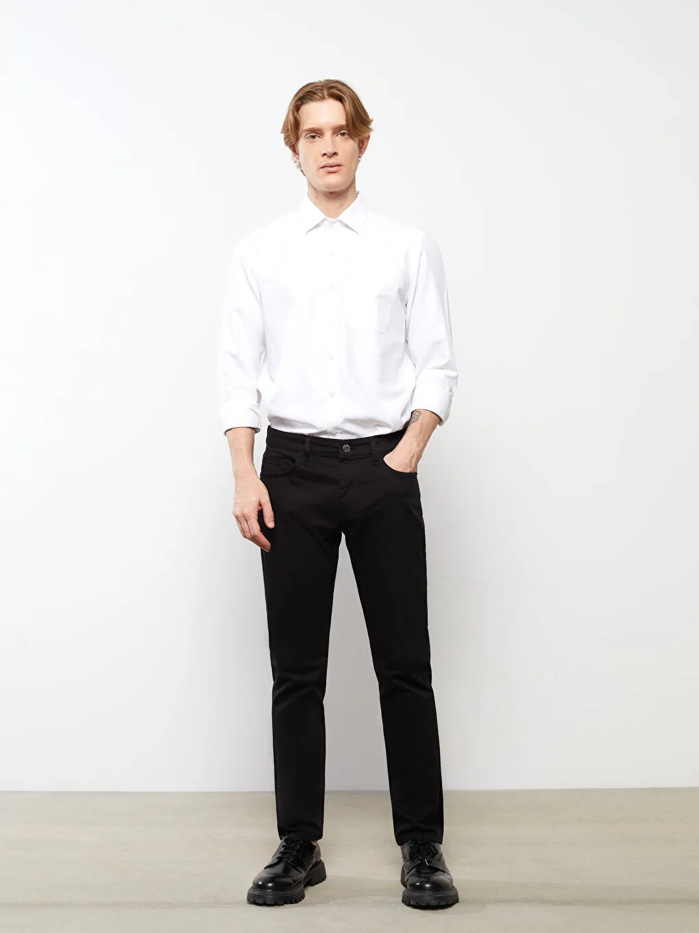 Slim Fit Gabardine Men's Chino Trousers