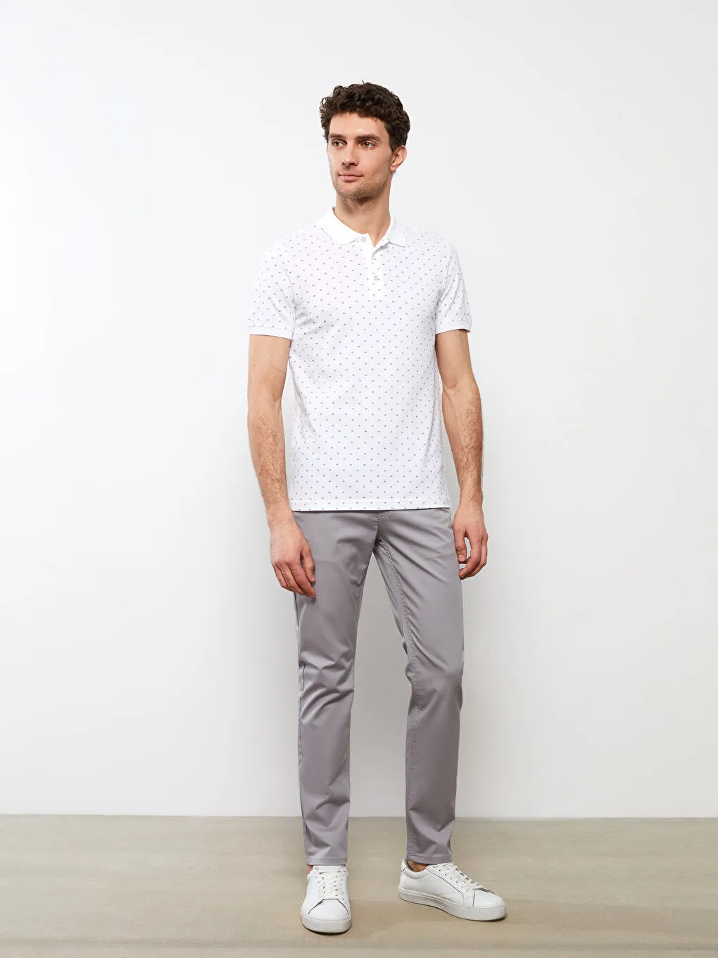 Slim Fit Gabardine Men's Chino Trousers