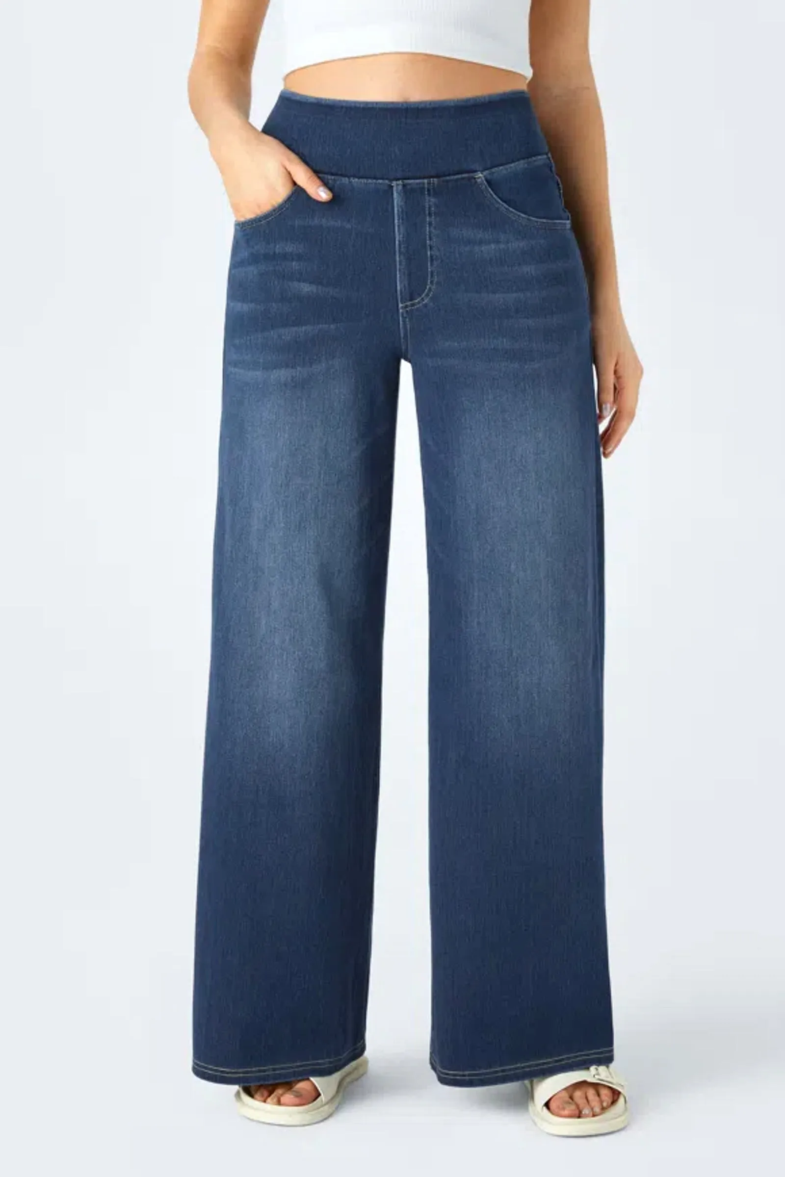 Snugz Super Stretch wide leg Jeggings- dark blue