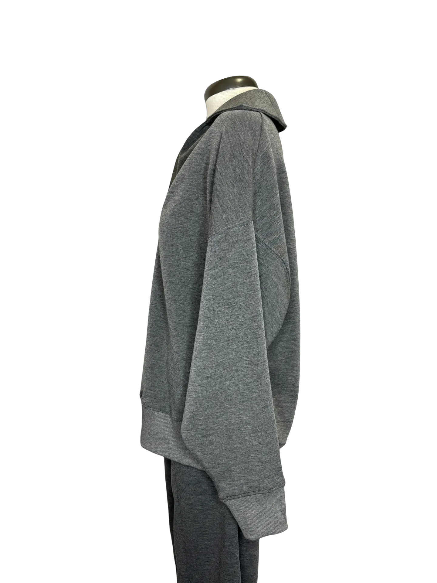 Soft Knit Long Sleeve Top Charcoal