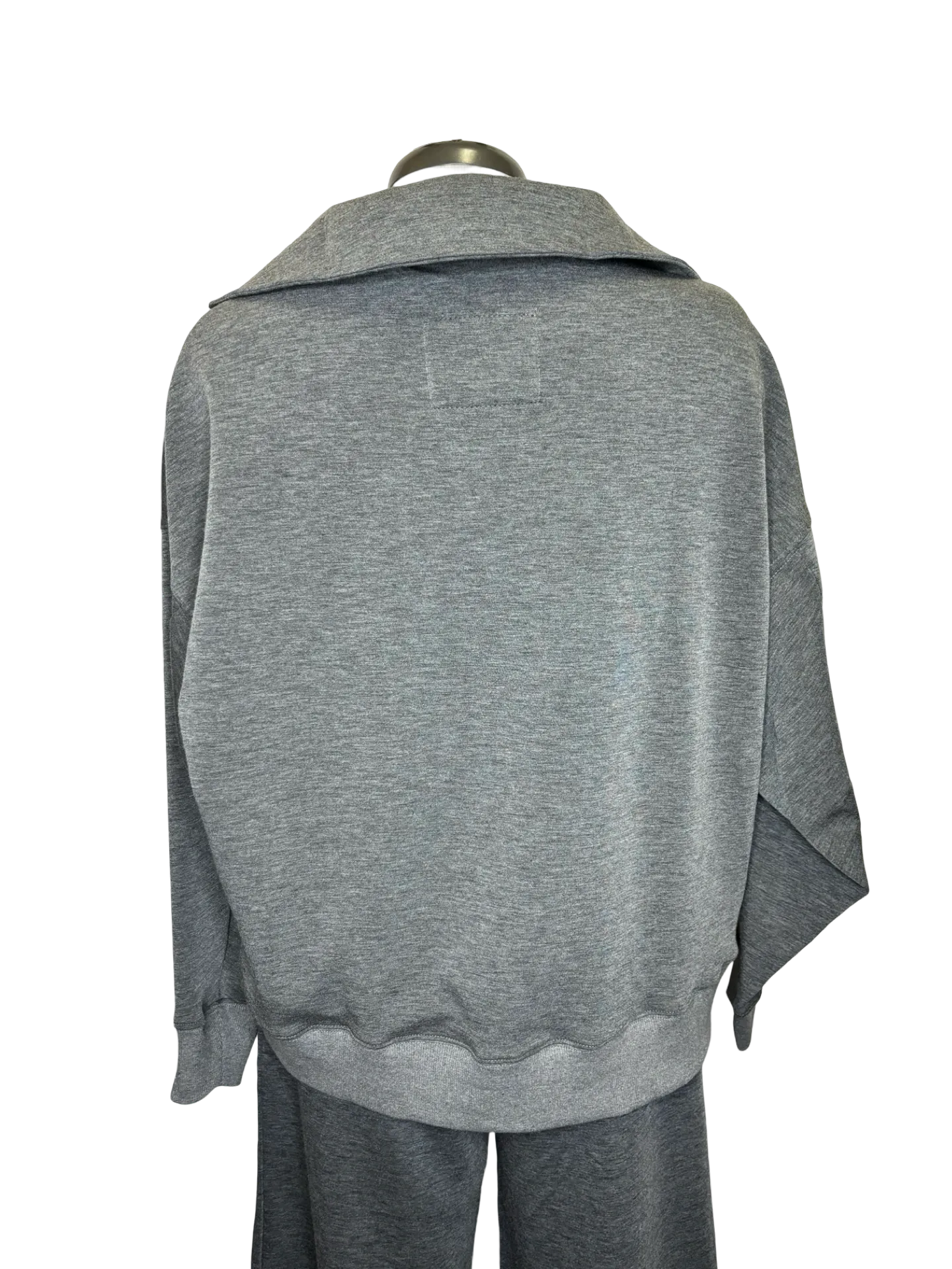 Soft Knit Long Sleeve Top Charcoal