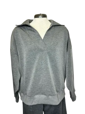Soft Knit Long Sleeve Top Charcoal