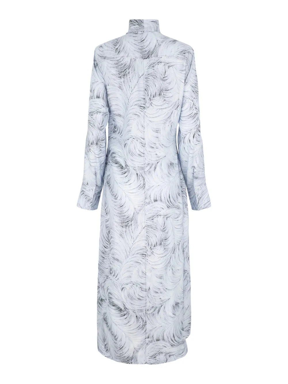 Stella McCartney Feather Print Tie Dress in Cloud