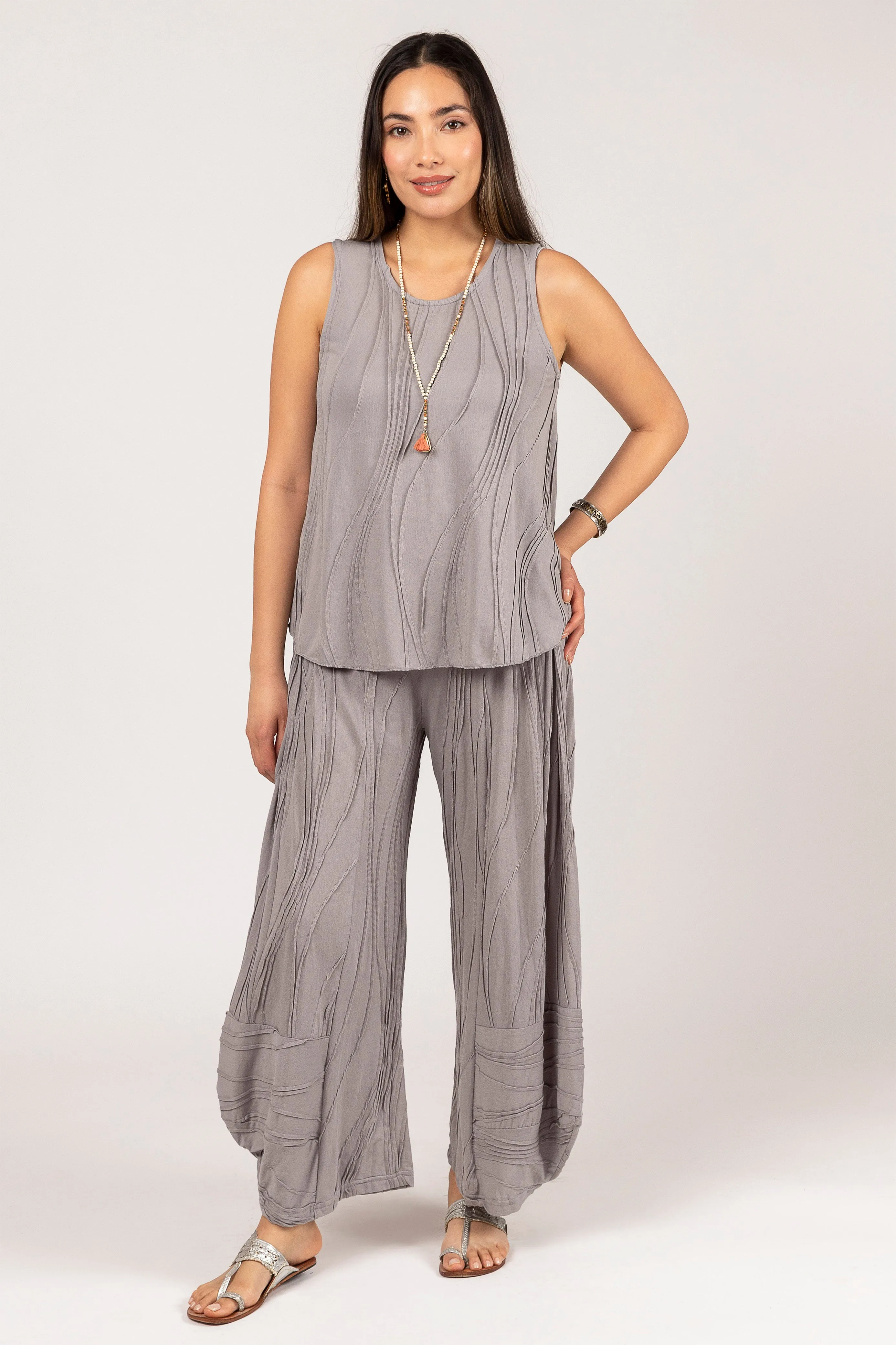 Stitched Cotton Pants