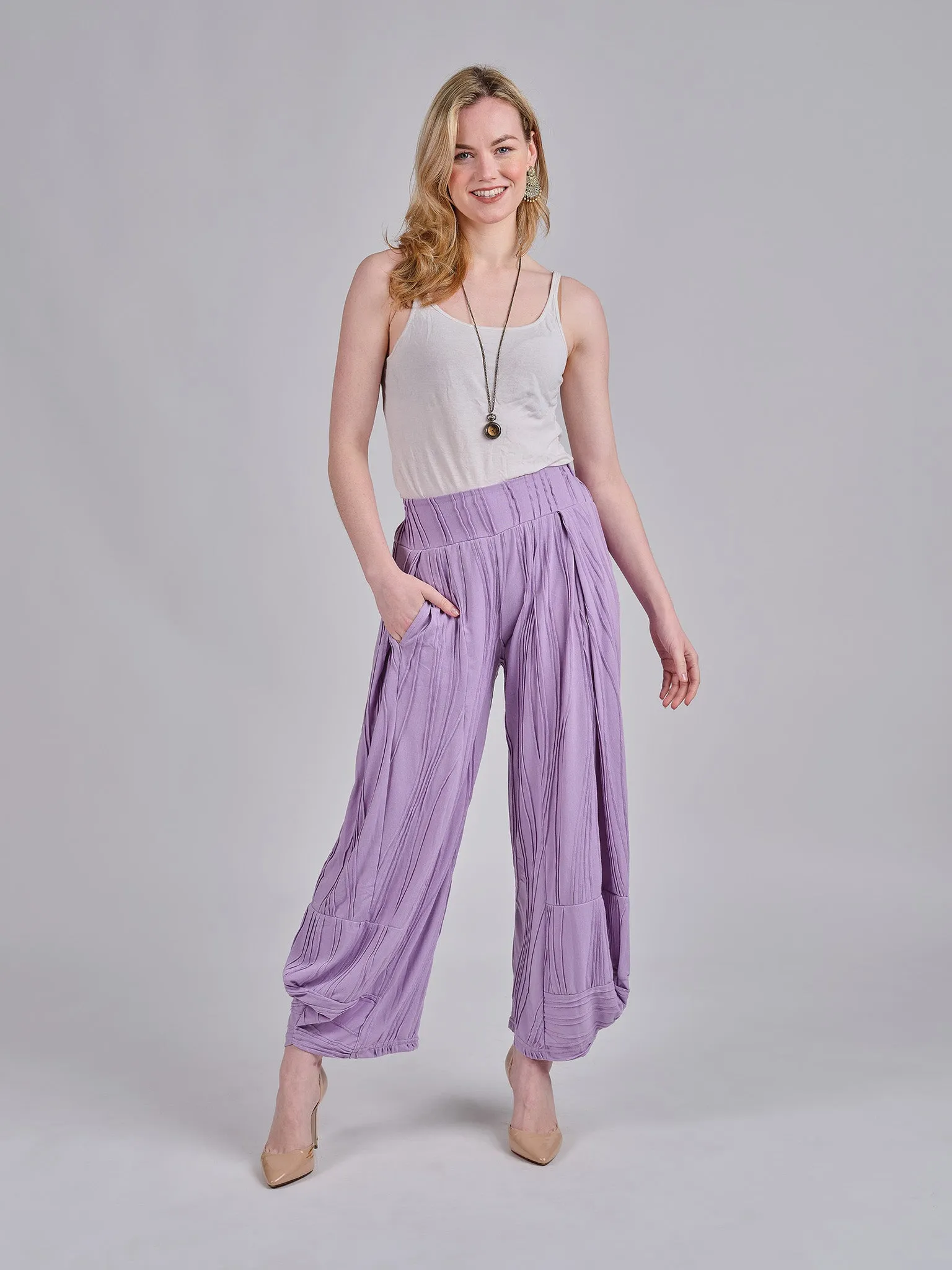 Stitched Cotton Pants