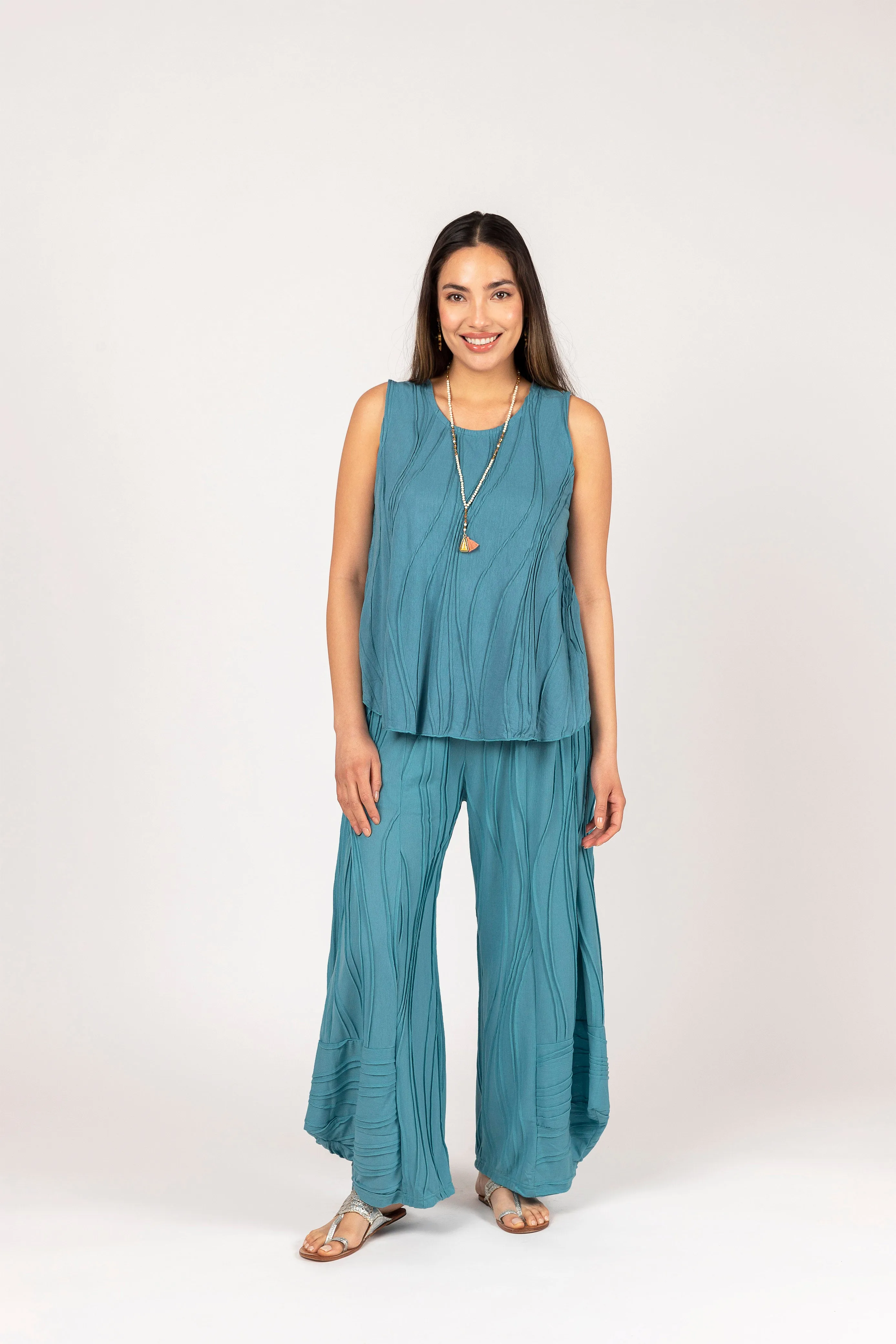 Stitched Cotton Pants