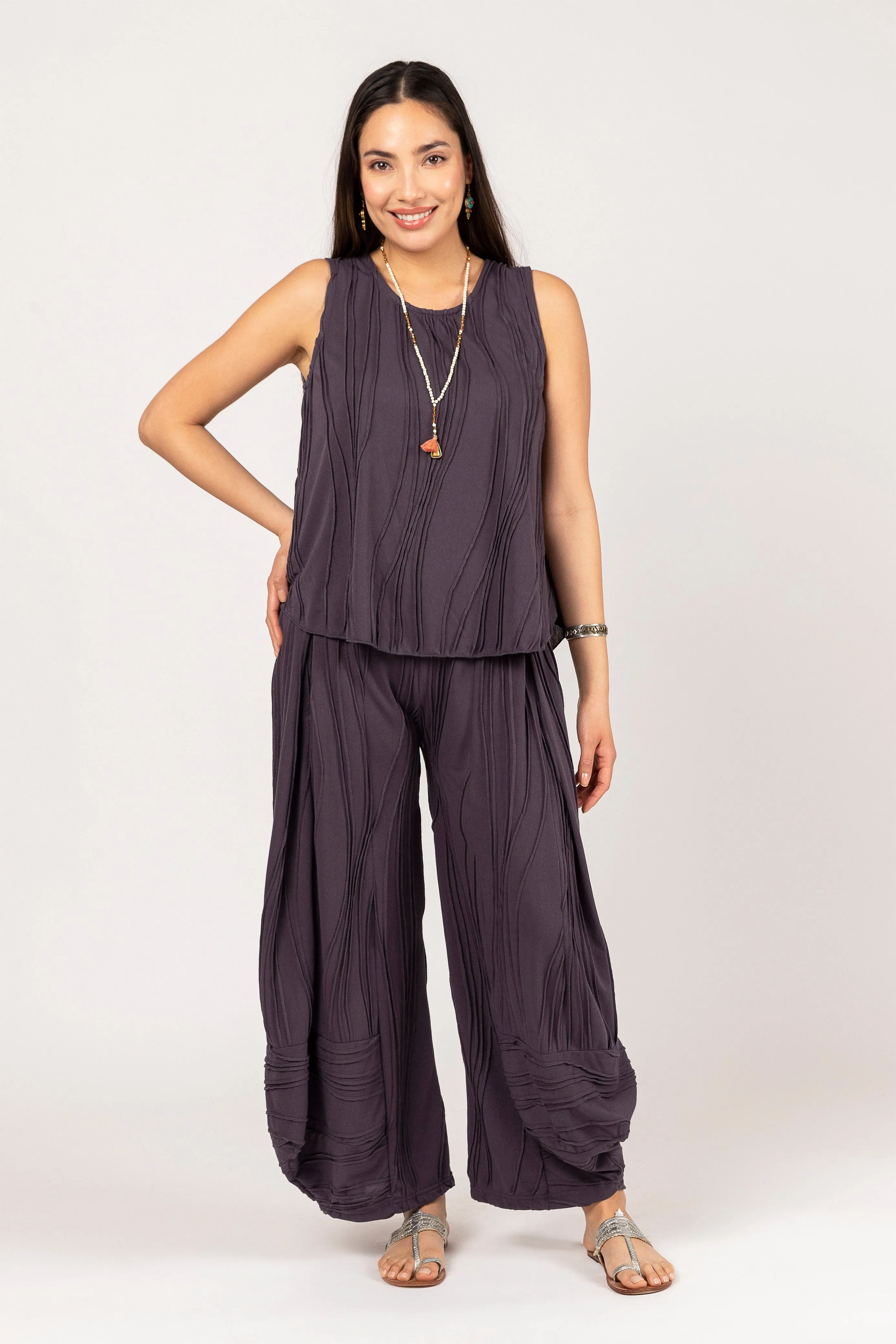 Stitched Cotton Pants