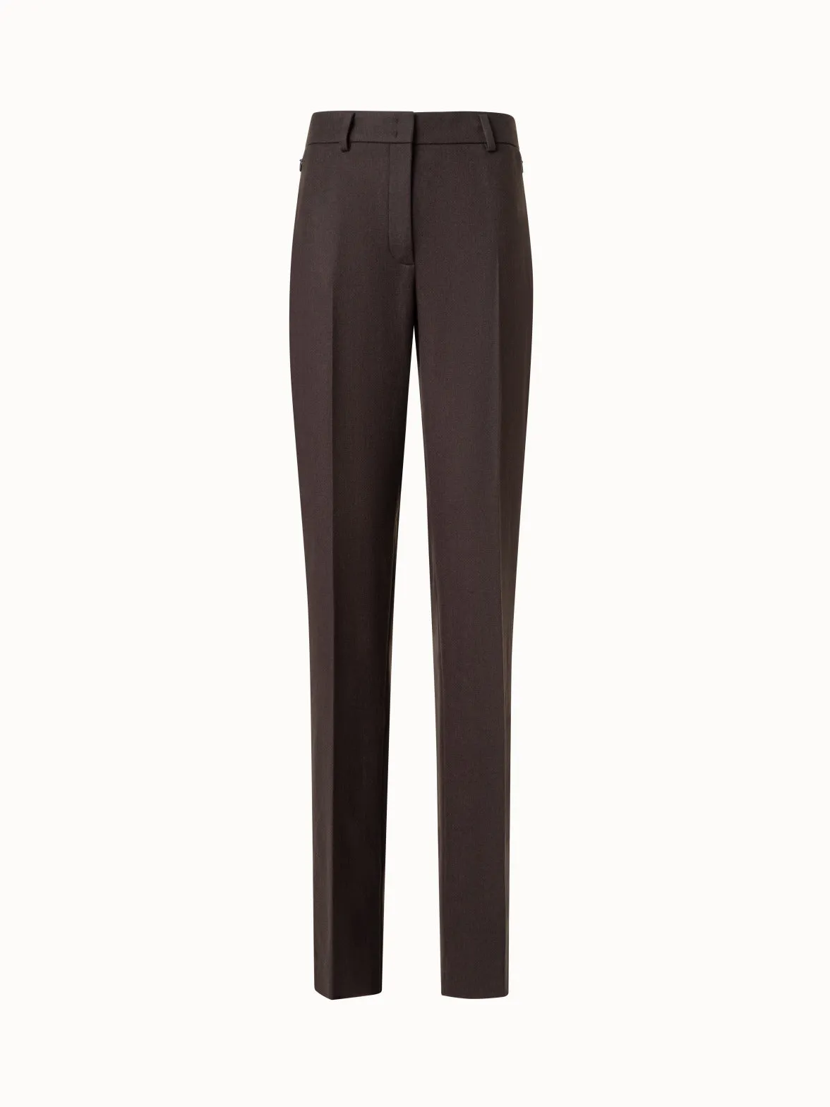 Straight Cashmere Stretch Flannel Pants
