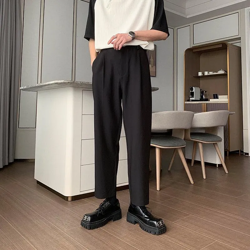 Straight Drape Suit Pants