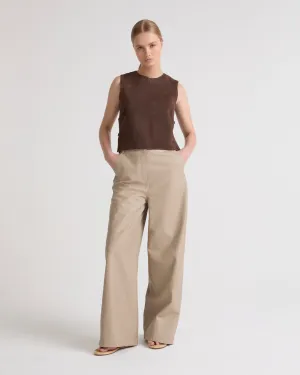 Straight trousers in lambskin leather