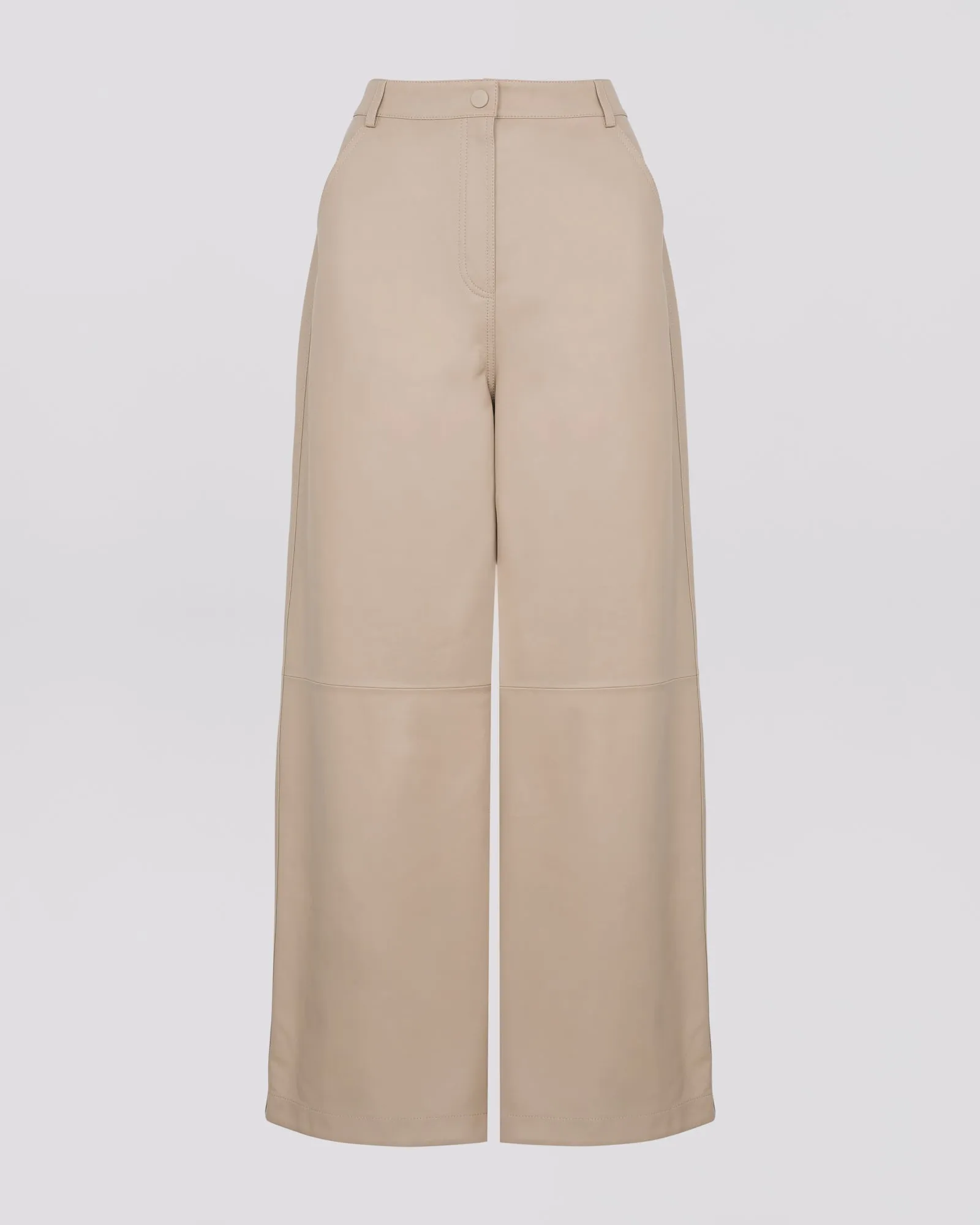 Straight trousers in lambskin leather