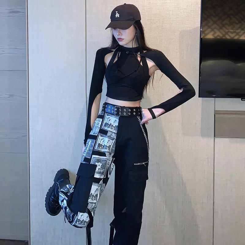 Street Fashion Slim Strap Pants