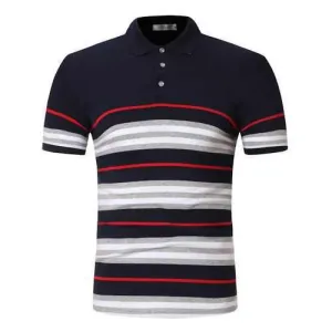 Striped Printed Slim Fit Casual Golf Shirt
