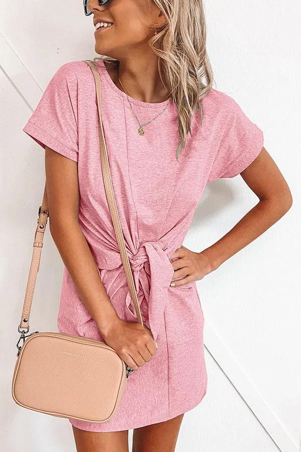 Stunncal Short-sleeved Cotton Blend Dress