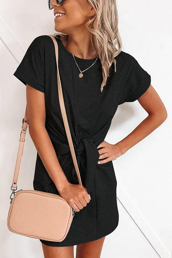 Stunncal Short-sleeved Cotton Blend Dress
