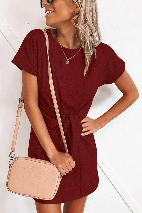 Stunncal Short-sleeved Cotton Blend Dress