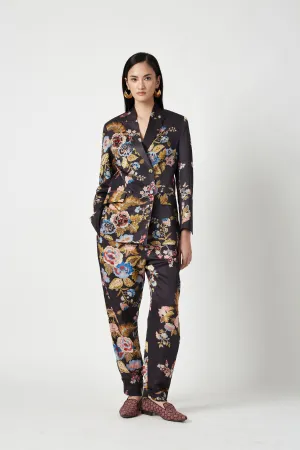 Summer Jacket Linen Satin Diana Printed-Fashion Edit Java 3-7JV-128-Payal Pratap
