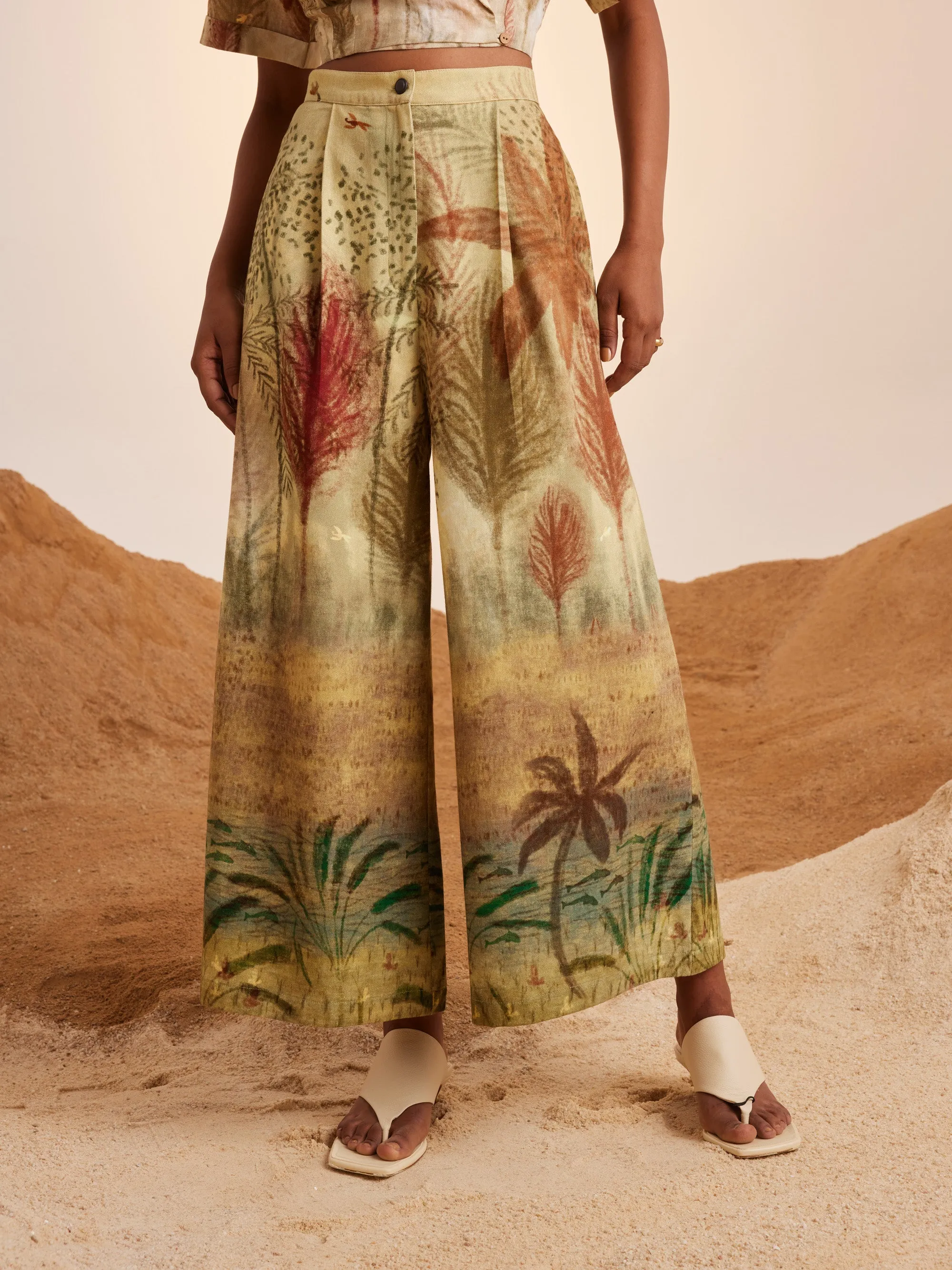 Summer Pants Wide Leg-Woods-Cotton Twill Ss25-Wlp-Wod-Cord