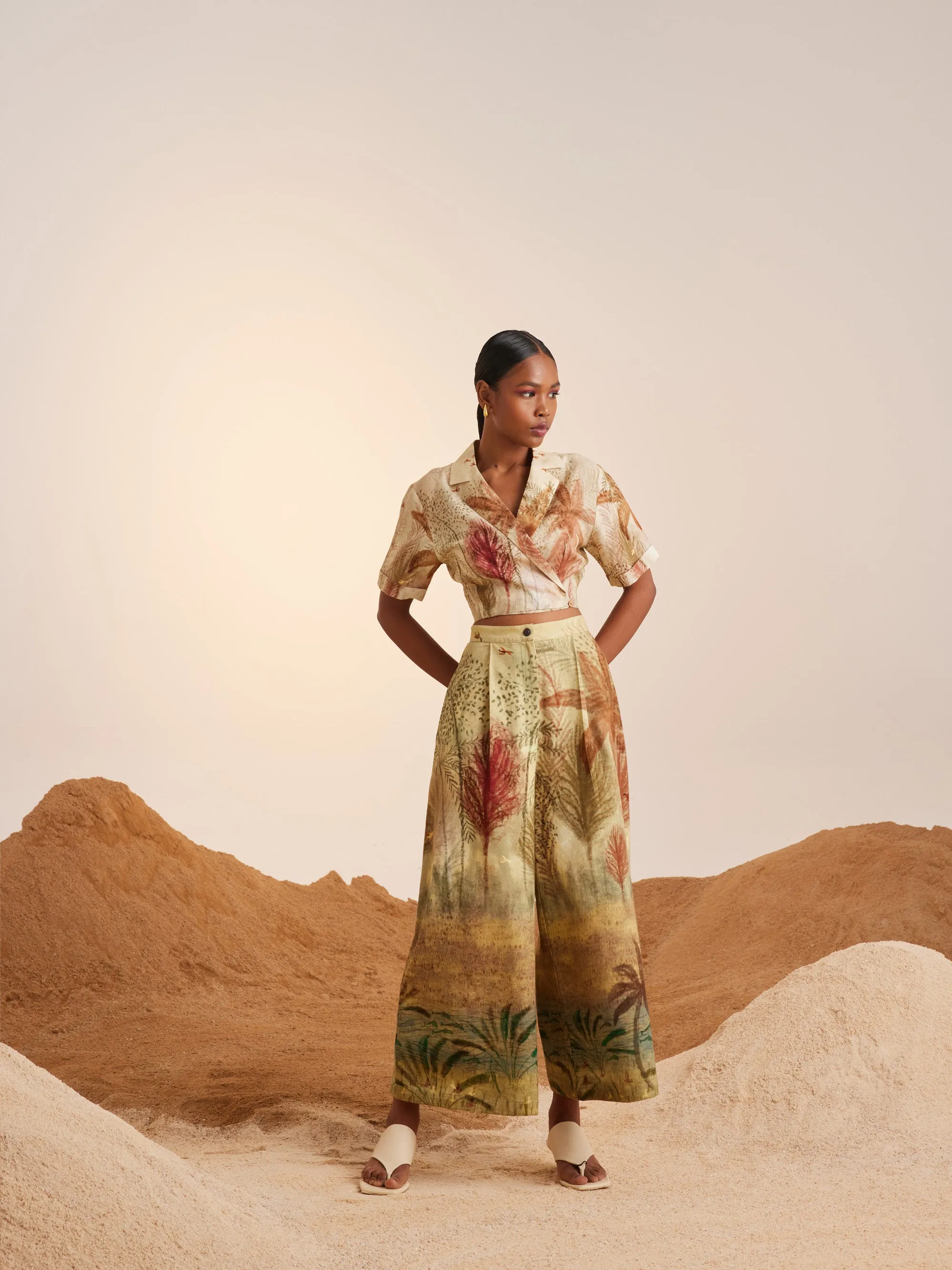Summer Pants Wide Leg-Woods-Cotton Twill Ss25-Wlp-Wod-Cord