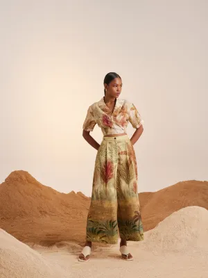 Summer Pants Wide Leg-Woods-Cotton Twill Ss25-Wlp-Wod-Cord