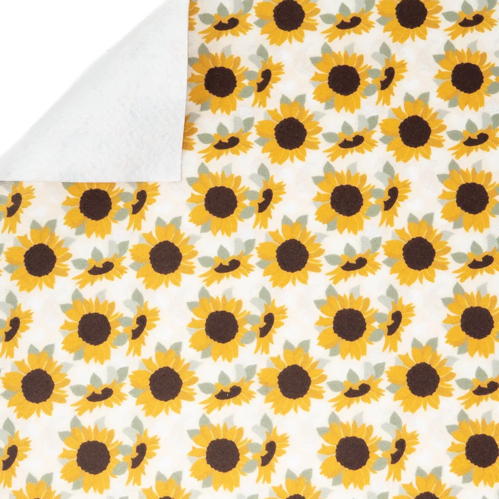 Sunflowers Printed Felt