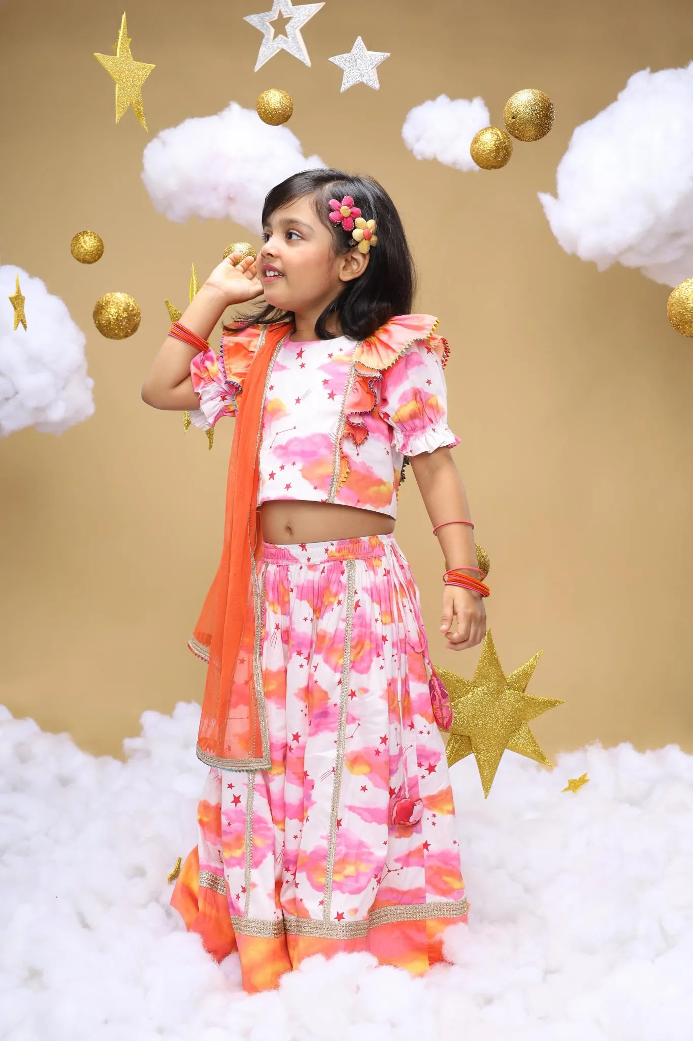 Sunshine In My Pocket - Lehenga, Blouse and Dupatta Set