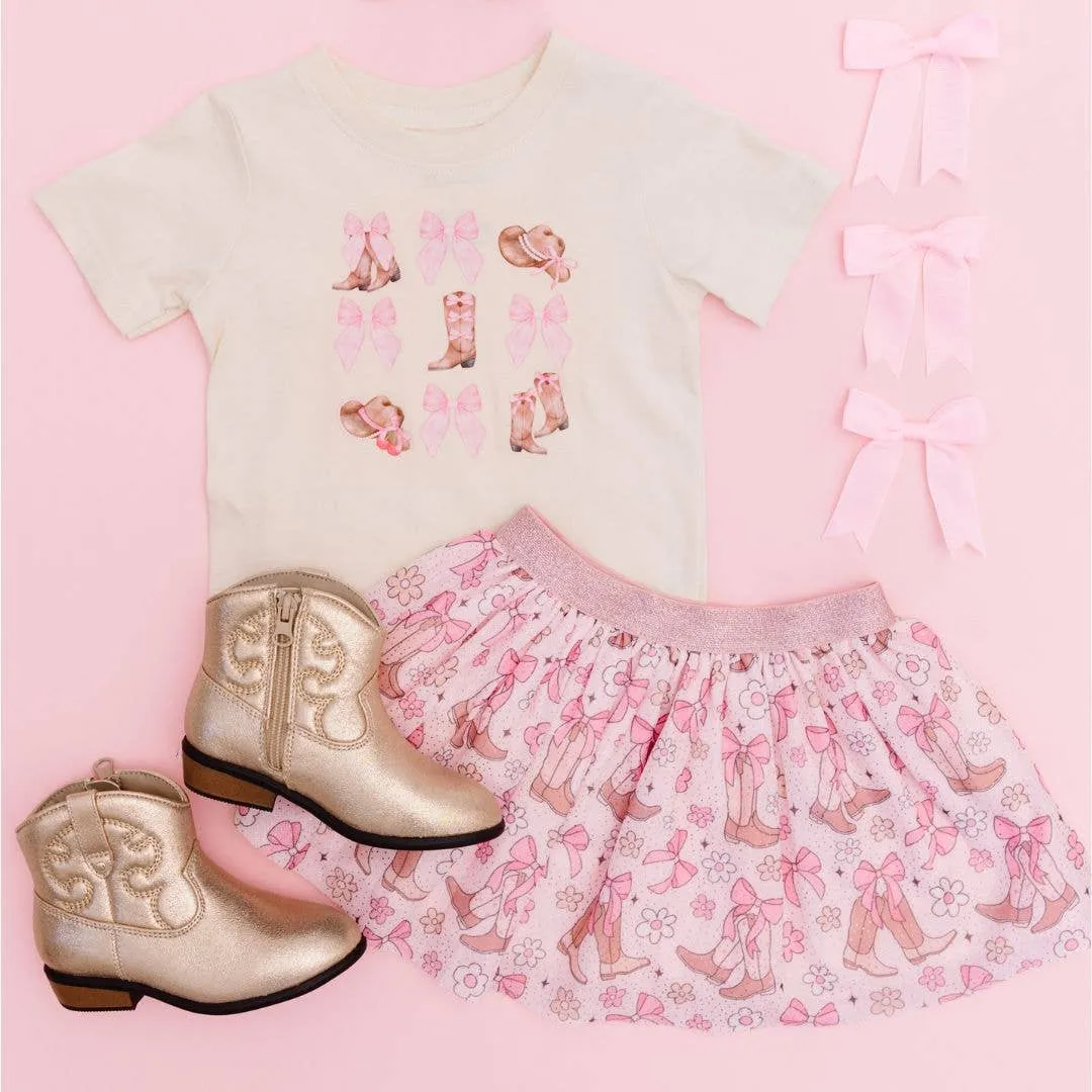 Sweet Wink - Coquette Cowgirl Tutu - Kids Dress Up Skirt - Bows