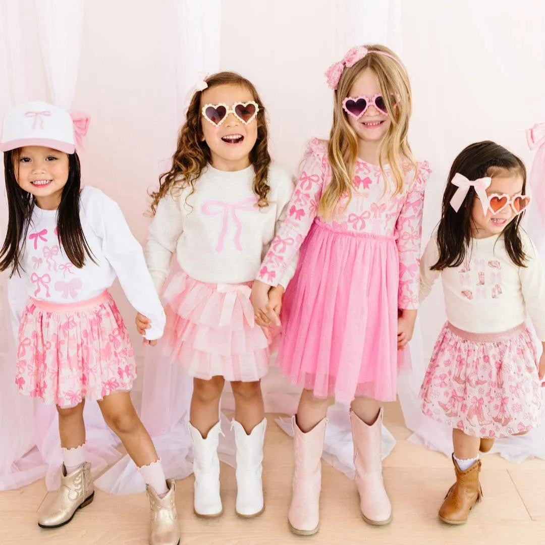 Sweet Wink - Coquette Cowgirl Tutu - Kids Dress Up Skirt - Bows