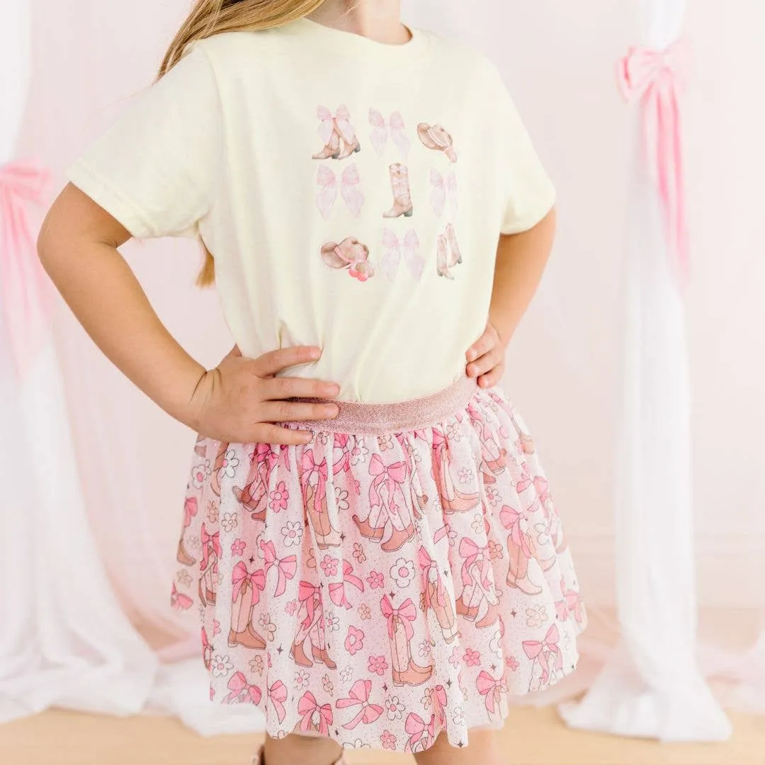 Sweet Wink - Coquette Cowgirl Tutu - Kids Dress Up Skirt - Bows