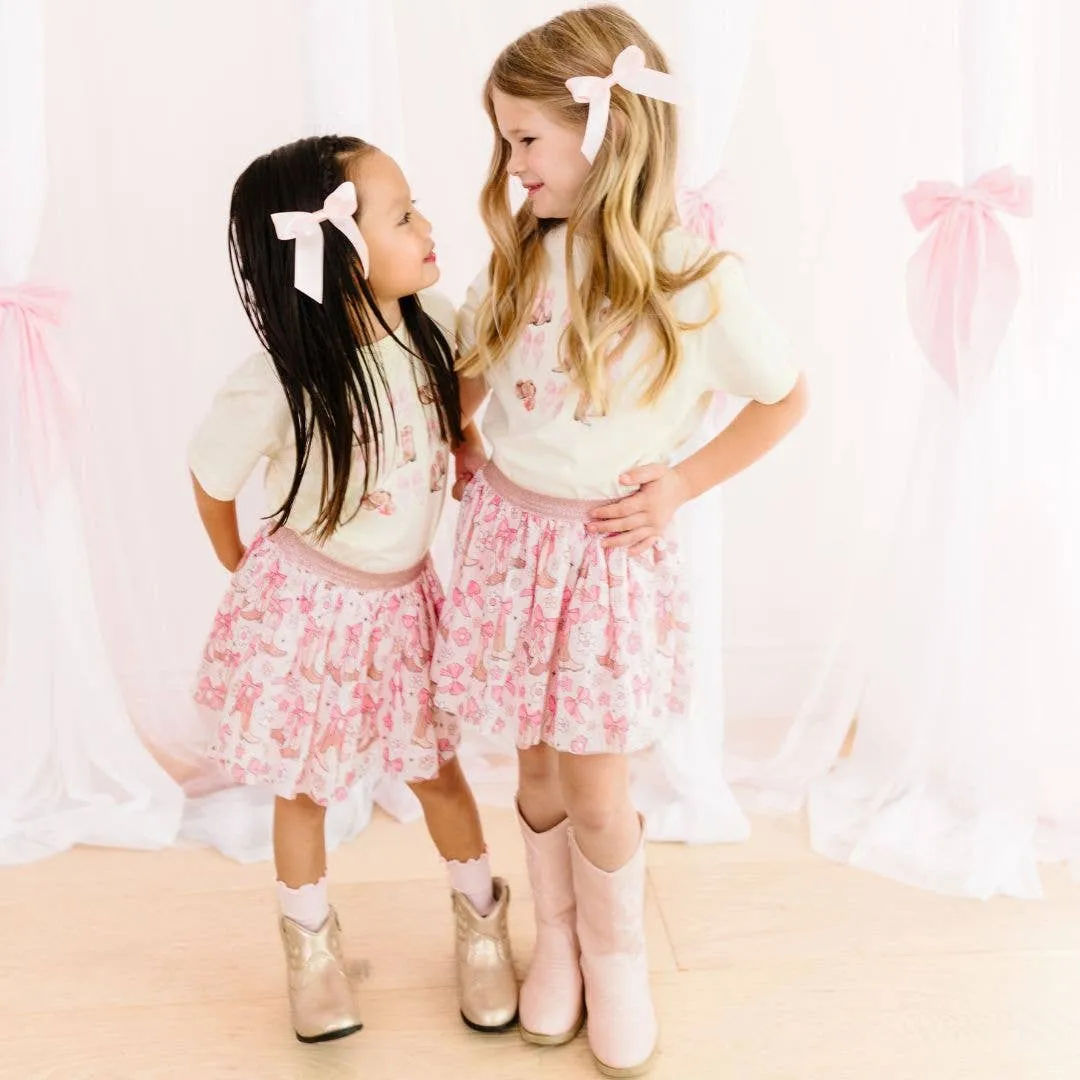 Sweet Wink - Coquette Cowgirl Tutu - Kids Dress Up Skirt - Bows