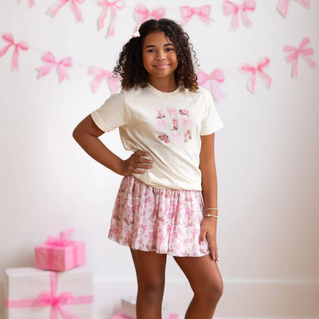 Sweet Wink - Coquette Cowgirl Tutu - Kids Dress Up Skirt - Bows
