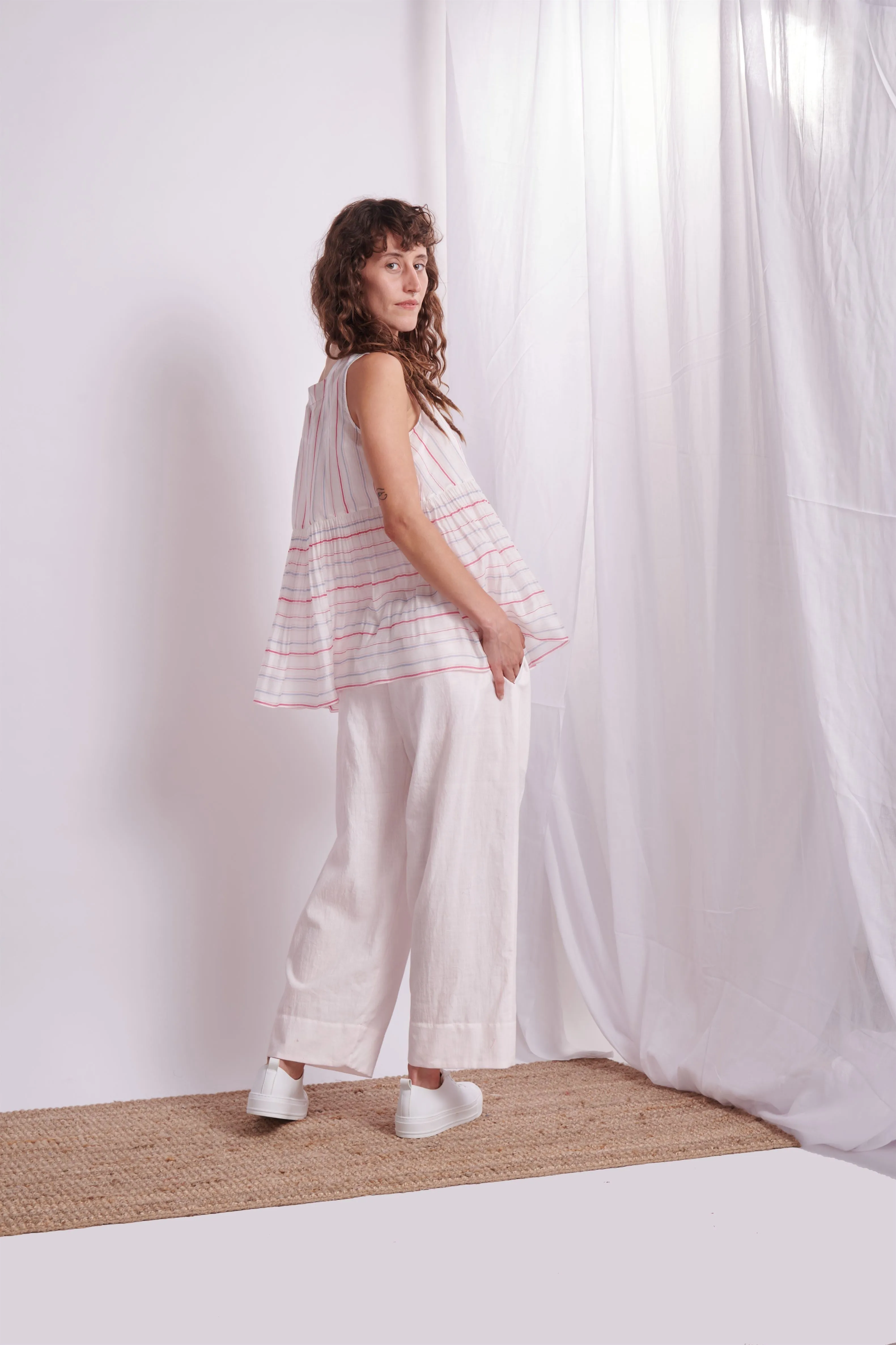 The Plavate I Mishutkino Take it easy Co-ord Set Silk 4 Colour Stripes Daily Collection AW22-21